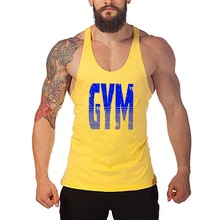 Брендовая одежда для бодибилдинга и фитнеса хлопчатобумажные рубашки без рукавов майка мужская Тельняшка борцовка мужская Y спина тренировки форма для гимнастики