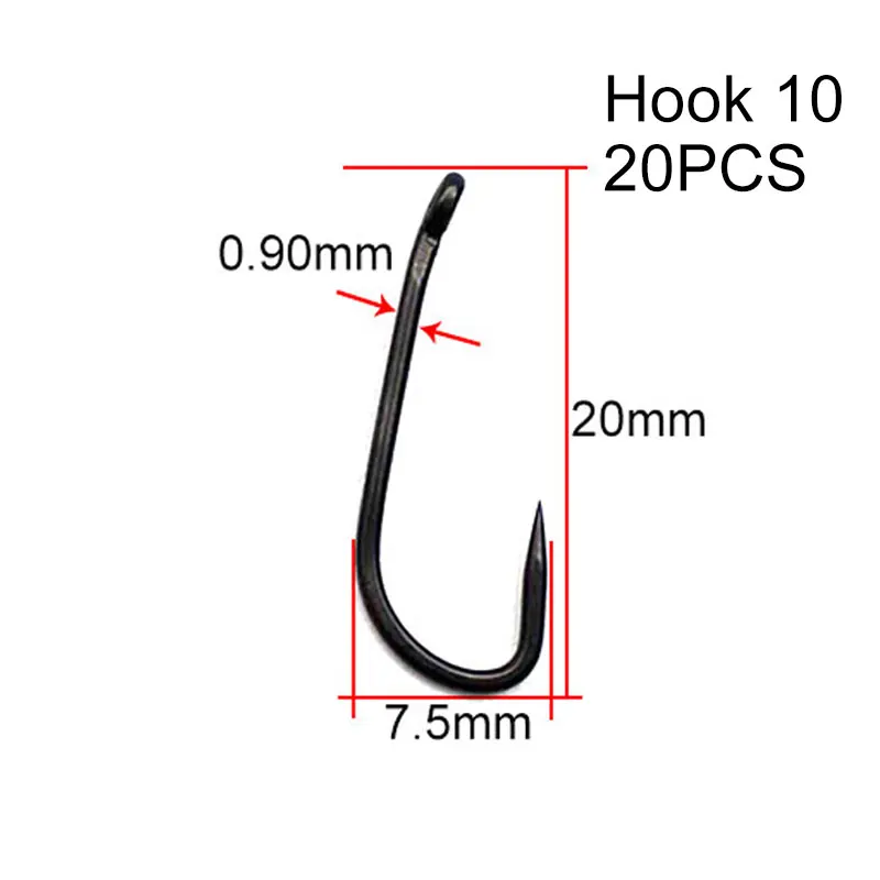 20PCS Carp Fishing Hooks PTFE Coated Matt Black D Rig Hook Barbless Hook  Size 6/8/10 Carp Hooks For Carp Fishing Accessories - AliExpress