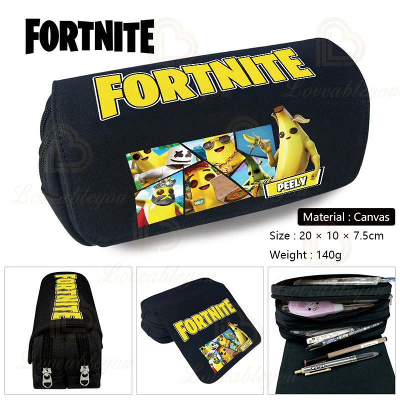 Fortnite Peely estuche de lápices para estudiantes, bolsa de capacidad resistente al agua, papelería, escolares, regalo|Camisetas| - AliExpress
