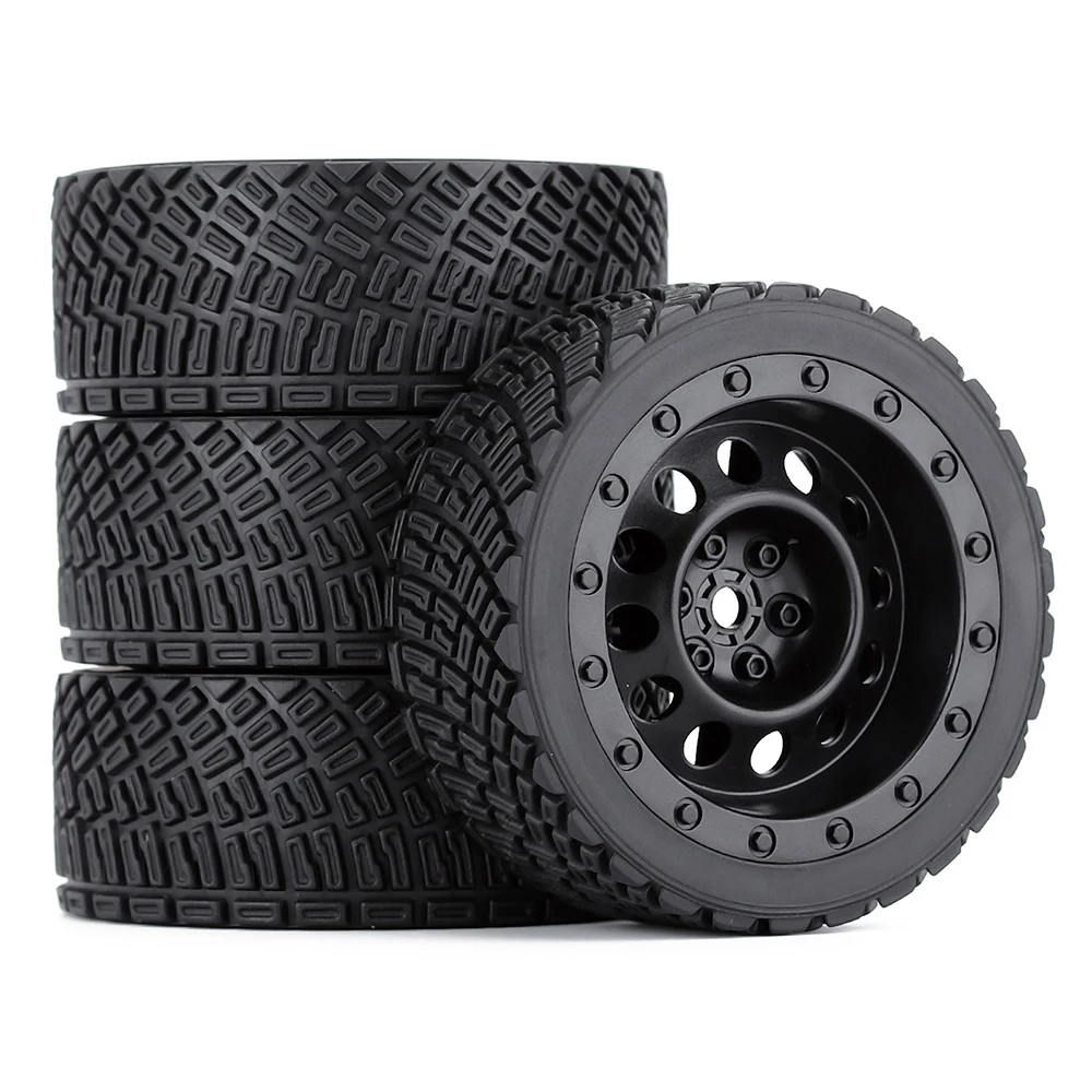 4PCS 12mm Hex 67mm Rubber Tires Wheel for 1/10 HPI WR8 WLtoys 1/14 144001 RC Car 