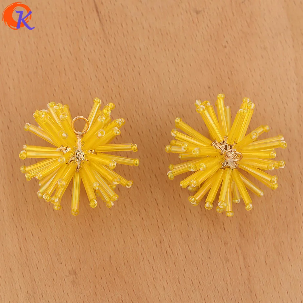 Cordial Design 10Pcs 30*30MM Jewelry Accessories/Crystal Beads Charms/Hand Made/Flower Ball Shape/Earring Findings/DIY Making - Цвет: 3