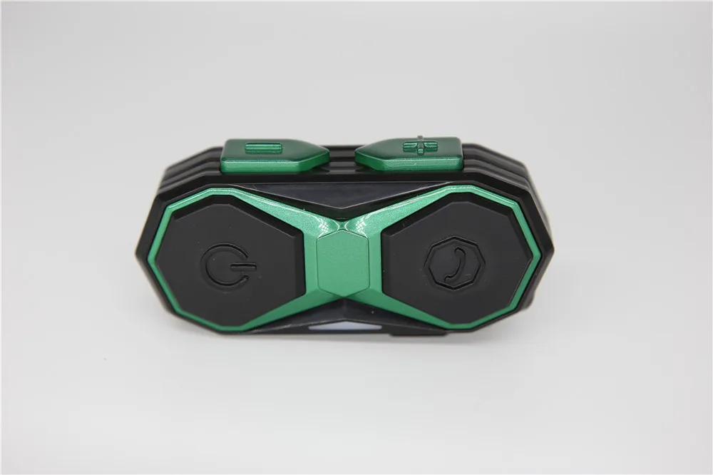 WT005 1000 м мотоциклетная Bluetooth гарнитура для шлема Водонепроницаемая музыка 3 всадника гарнитура fm-радио с светодиодный индикатором MP3 gps Ответ Вызов - Цвет: Зеленый