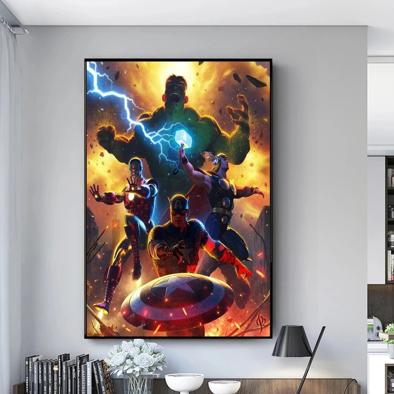 Marvel Avengers EndGame Poster Comics Infinity War Pop Movie Canvas  Painting Wall Art Picture for Room Home Decor Cuadros Gift
