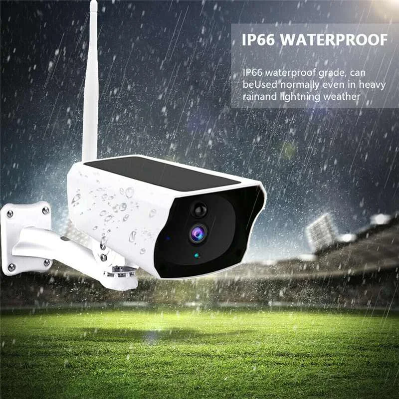 

Outdoor Solar WiFi IP Camera 1080P HD Charging Battery Wireless Security Camera PIR Motion Detection Bullet Surveillance