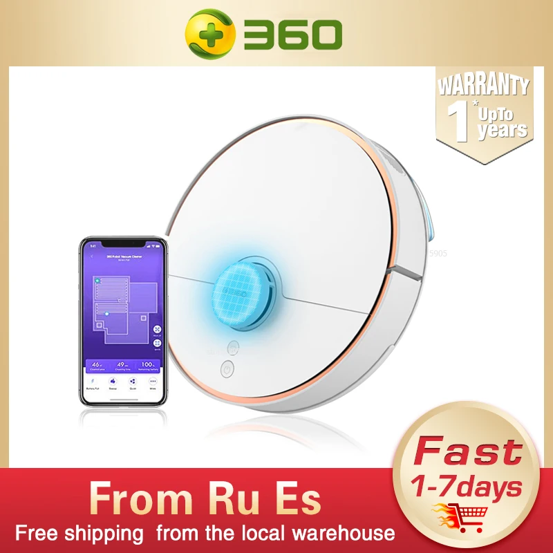  2019 360 S7 Robot Vacuum Cleaner for your Home 2000PA Automatic Sweeping Wash Mop Dust Sterilize La - 4000113487537
