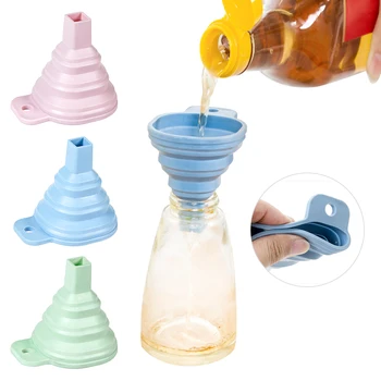 

Mini Foldable Funnel Silicone Collapsible Funnel Folding Portable Funnels Be Hung Household Liquid Dispensing Kitchen Tools