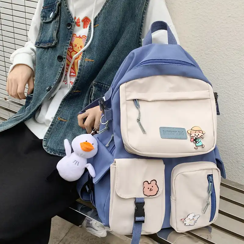 Dcimor新マルチポケット防水ナイロン女性のバックパック女性バッジ通学代の少女挿入バックル旅行バッグmochila バックパック Aliexpress