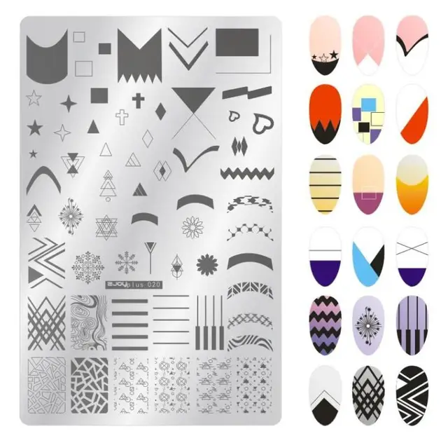 Big Size 9.5*14.5cm Nail Stamping Plates Flower/geometric shaped nail art template for DIY nail art decoration plate tools PLUS20