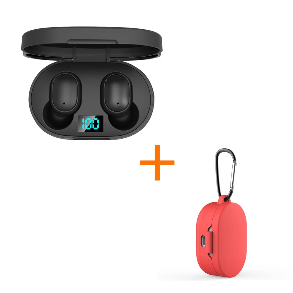 E6SBlack RedBag OEM Airdots, TWS Bluetooth 5,0 наушники стерео бас наушники 280 мАч зарядная коробка IPX4 Sweatproof наушники pk redmi Airdots - Цвет: E6SBlack RedBag