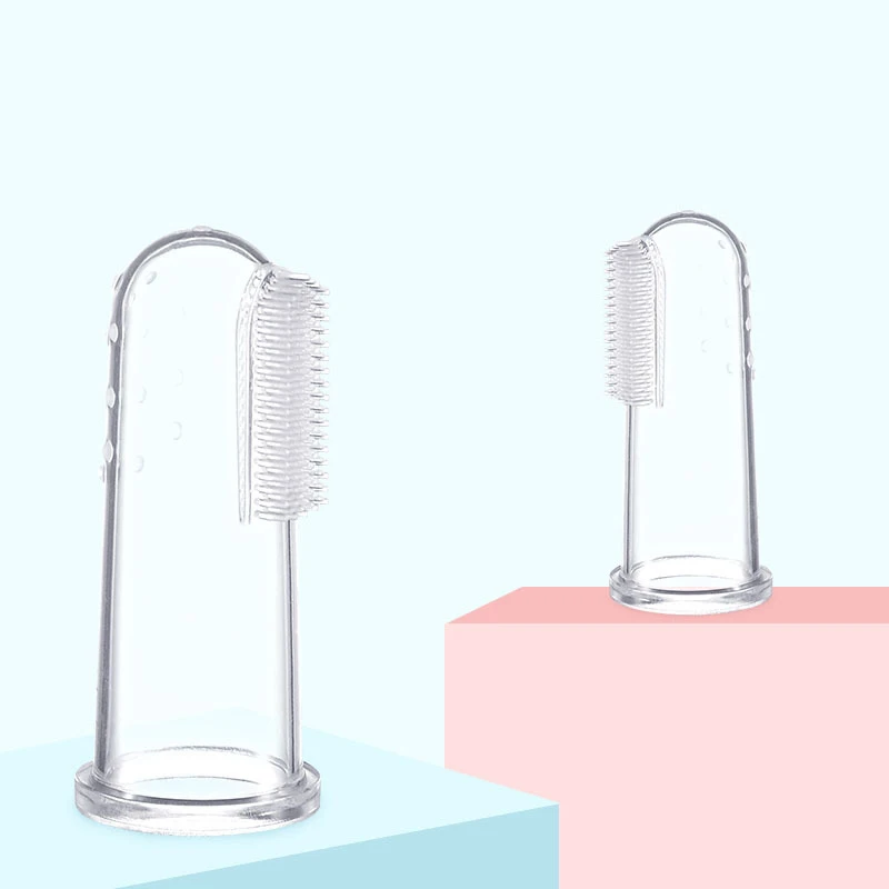 Baby Finger Toothbrush Children Teeth Clear Baby Care Products Soft Silicone Infant Tooth Brush Rubber Cleaning Brush + Box