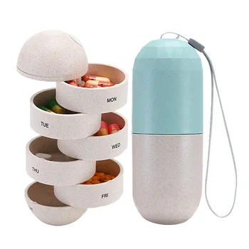 

Pill Storage Box Medicine Case 7 Day Weekly Organizer Portable Waterproof for Travel FPing
