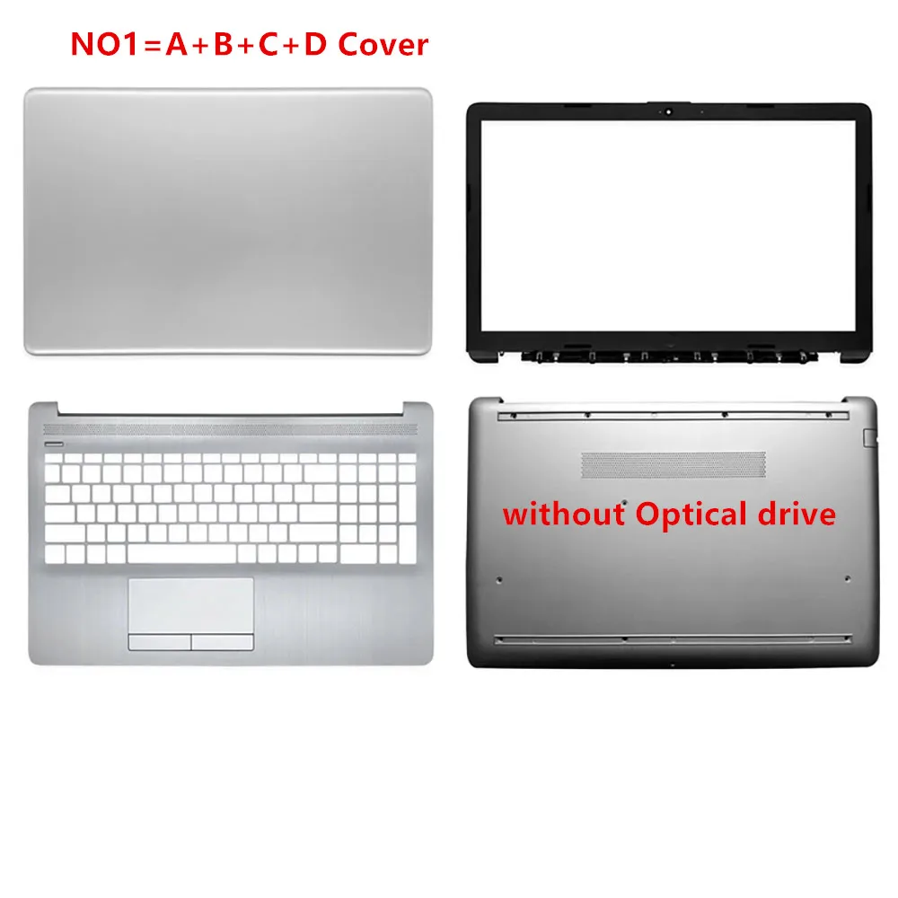 

New LCD Back CoverFront Bezel Palmrest Bottom Case For HP 15-DA 15-DB 250 G7 255 G7 Top Case Silver L20434-001 TPN-C135