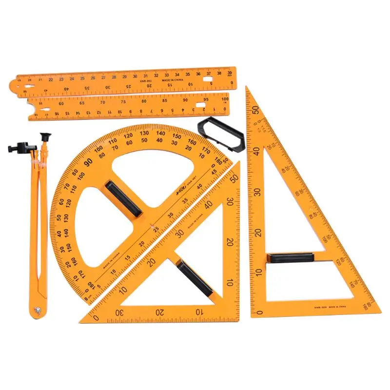 

Multifunction Teaching Ruler Set Triangle Compasses Protractor Measurement Ruler Math Geometry Tools