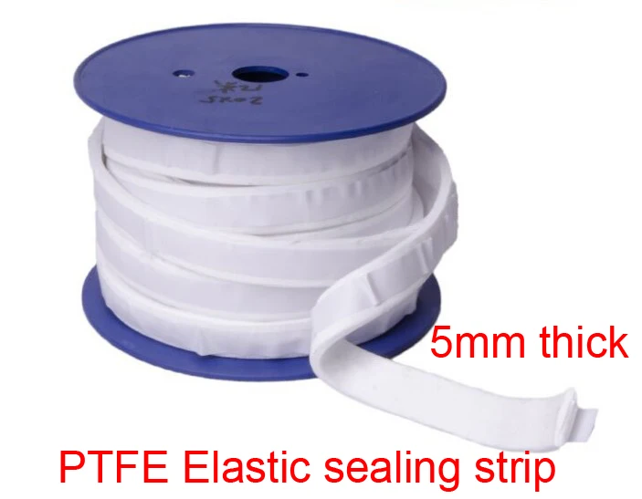 PTFE Sealing Strip Self-adhesive Back Strap Flexible Gasket Tape 2mm~5mm Thick 
