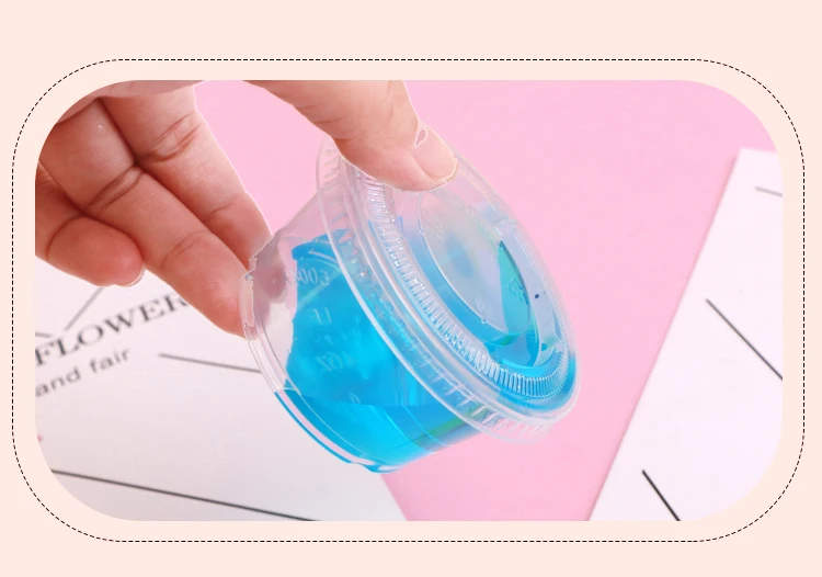 Hong Kong-style Pp Box Slime-Slime Box Hong Kong style INS Girls's прозрачный внешний сетевой Пенящийся Клей Коробка для хранения