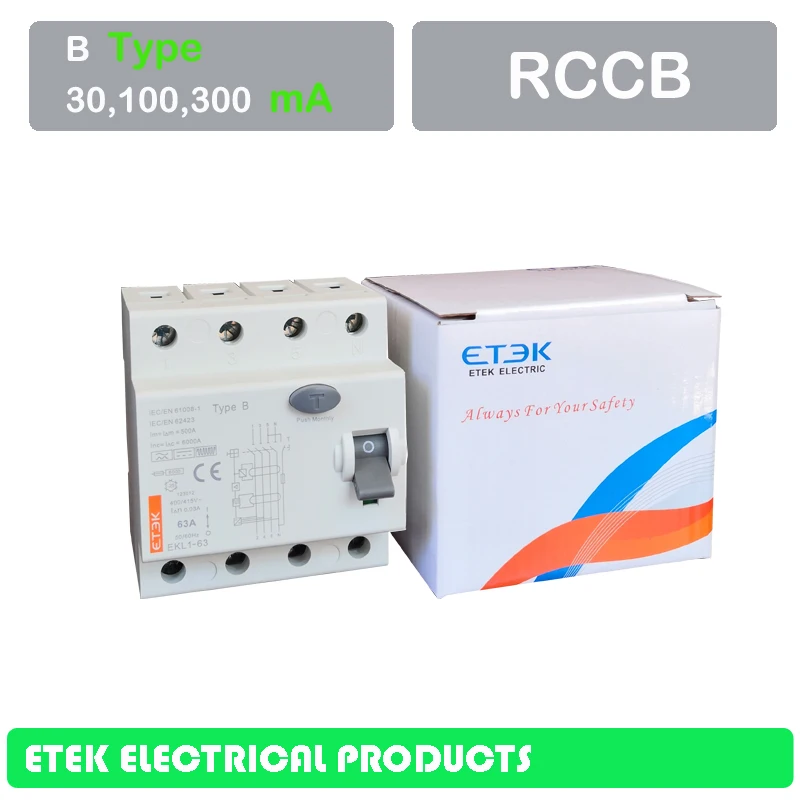 RCCB EKL1-63 2P B Тип 230/400 В~ 50 Гц/60 Гц УЗО постоянного тока 16A 25A 32A 40A 50A 63A 80A