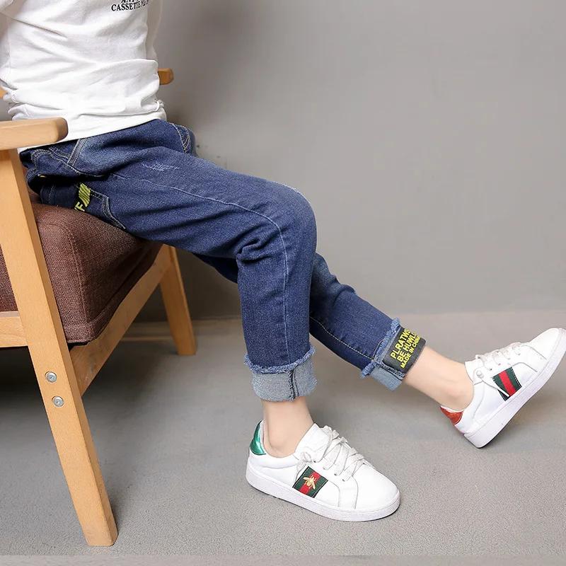 

BOY'S Denim Trousers Autumn Childrenswear 2018 Spring Clothing New Style Children Korean-style Trousers Big Boy Spring And Autum