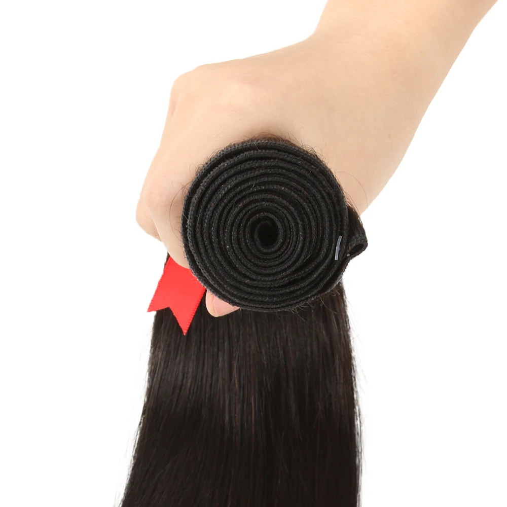Sleek 28 Inch Human Hair Bundles For Women QVR Straight Hair Extensions Single Bundles Natural Brazilian Human Extensions