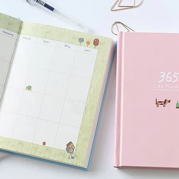 

Cute Stationery Notebook 365 Planner Kawaii Weekly Monthly Daily Diary Planner 2019 Notebooks And Journals School Supplies