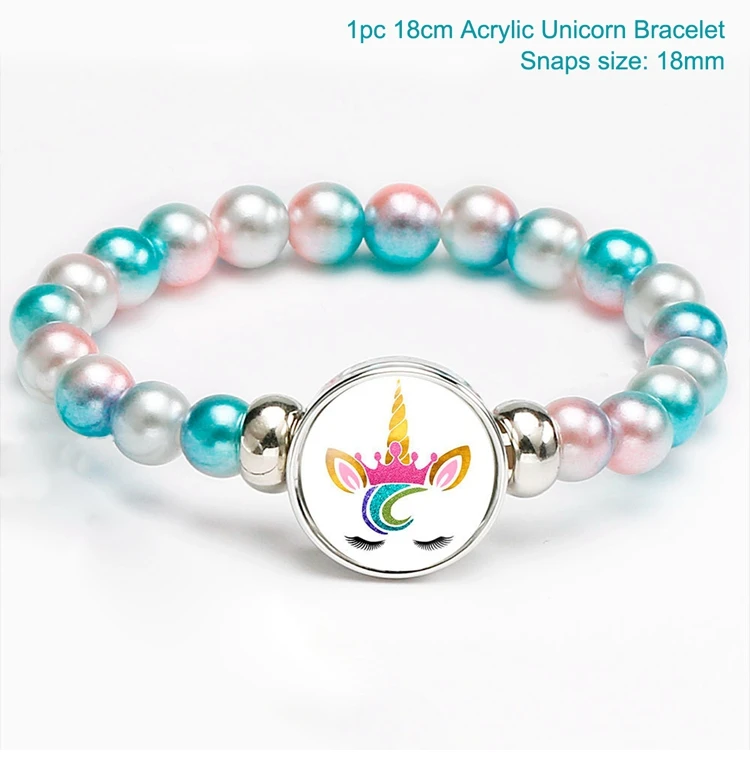 Unicorn bracelet HUIRAN Радуга Единорог День Рождения украшения Единорог ободок с рогом Единорог детский душ принадлежности для волос банты для девочек - Цвет: Unicorn bracelet
