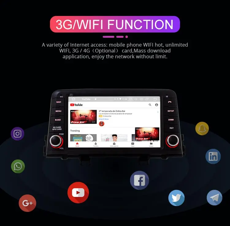 Excellent Besina Android 9.0 Car DVD player For KIA PICANTO MORNING 2017 2018 1 Din Car Radio GPS Navigation Stereo WIFI 4G+64G Autoaudio 5