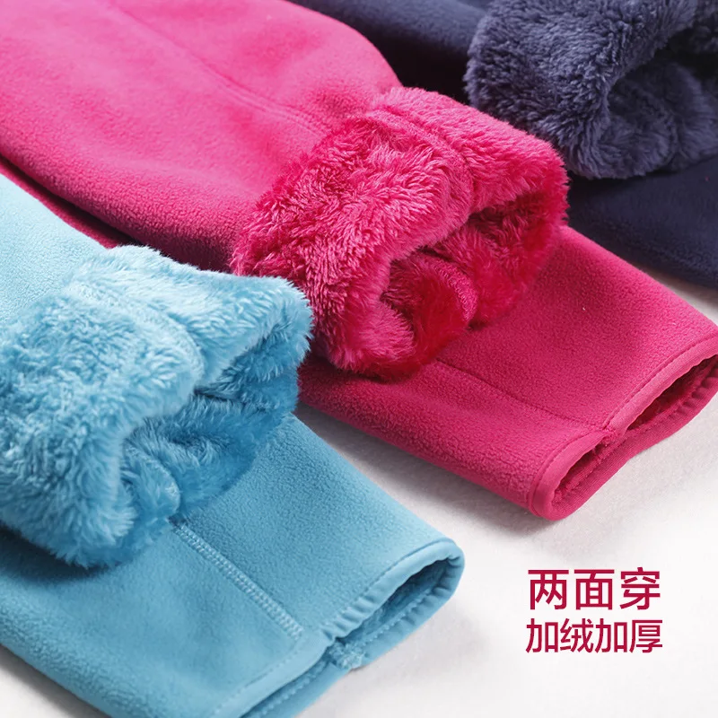 Outdoor Fleece Women's Men's COUPLE'S Polar Fleece Jacket Thick Plus Velvet Warm Double-Sided Coral