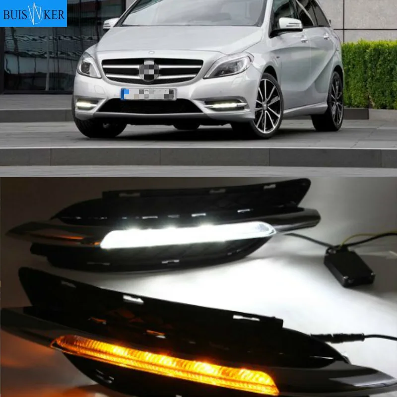 

2pcs For Mercedes-Benz B-Class W245 B180 B200 11-13 White LED DRL Yellow turn signals