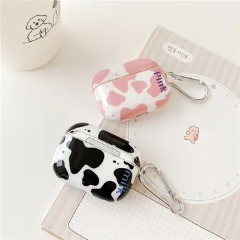 

Cow black pink print patterned case For Airpods pro Earphone Silicone Headphone Case For apple airpods pro Funda shell