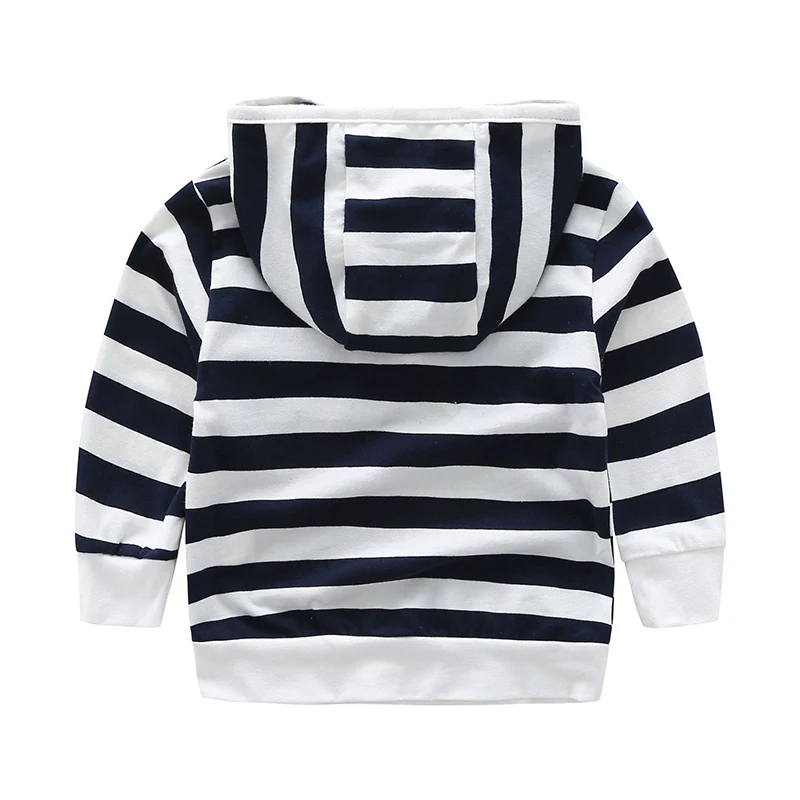 Spring Autumn Casual Children Newborn Boy Clothes Long Sleeve Hoodie Striped Printing Blouse Kids Infant Tops Sweater Wear New
