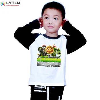 

LYTLM Garden Warfare Game T-shirt Plants VS Zombies TShirt Autumn 2019 Boys Clothes Girls Shirts Raglan Kids Tops Vetement Fille