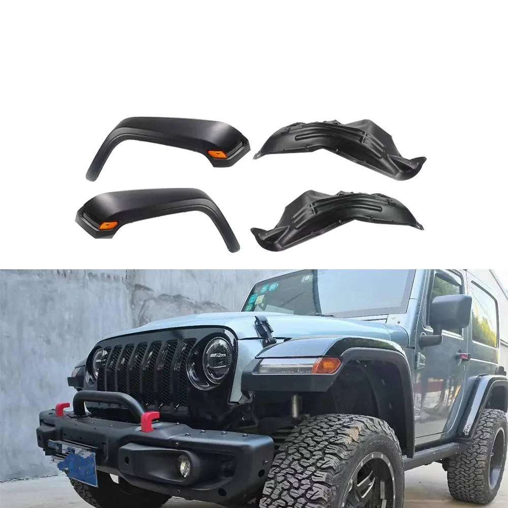 JL style front fender flares for jeep for wrangler jk with inner fender  Lantsun|License Plate| - AliExpress