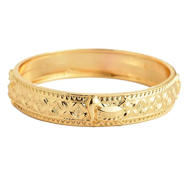 SophiaXuan Big Gold Bangles for Women Female Luxury Brand Statement Jewelry Bangle Bracelet Vintage Metal Wedding Party 2021 New 55mm