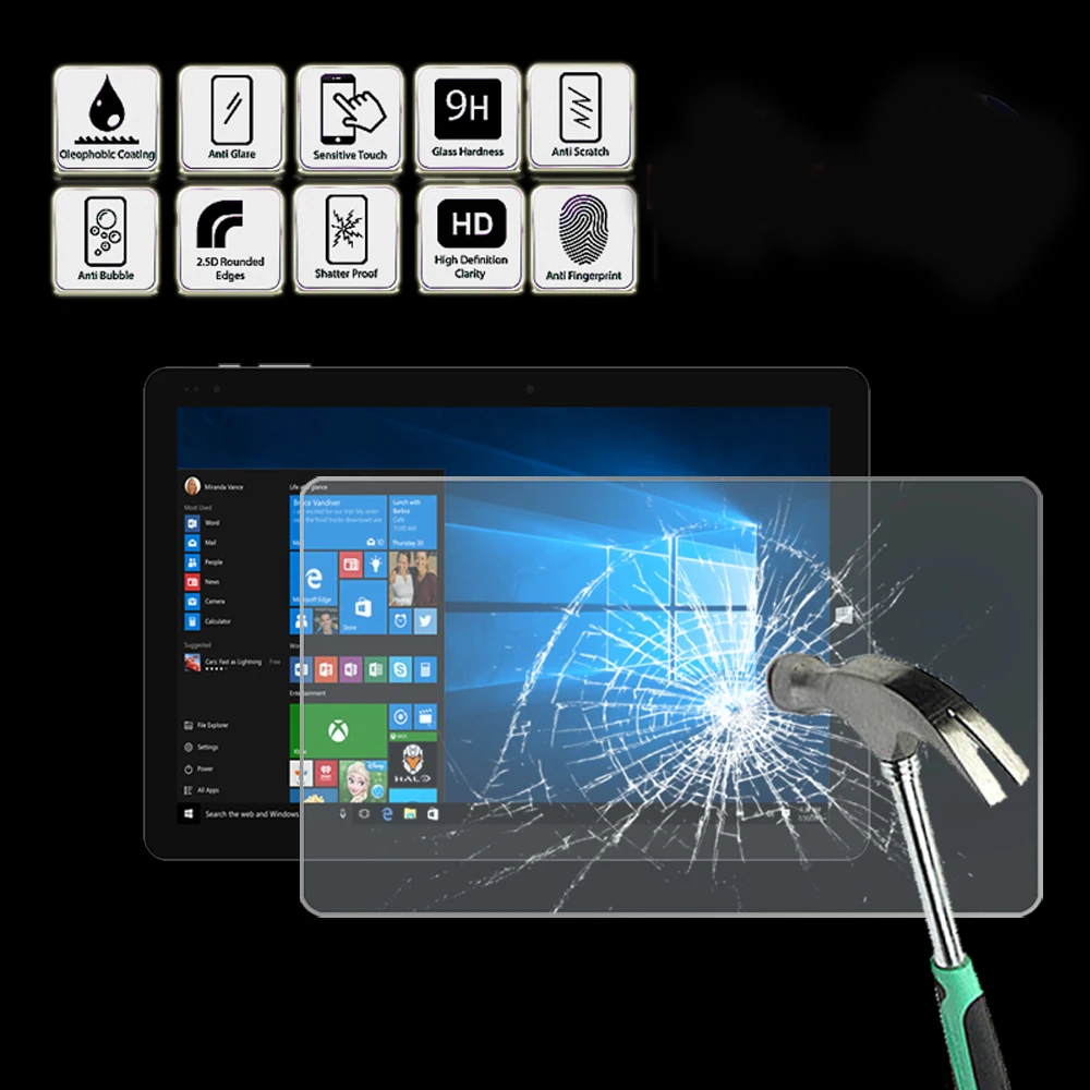 

Tablet Tempered Glass Screen Protector Cover for CHUWI HiBook Pro 10.1 - Anti Fingerprint Screen Film Protector Guard Cover