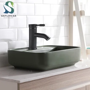 

Matte Black Bathroom Basin Faucet Simple and Stylish Faucet Hot and Cold Water Basin Sink faucet Deck-mounted Bathroom Faucet