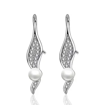 

EUDORA 925 Sterling Silver Women Unique Drop Earrings New Style Pearl Luxurious Women Earring Jewelry for girl Birthday Gift E84