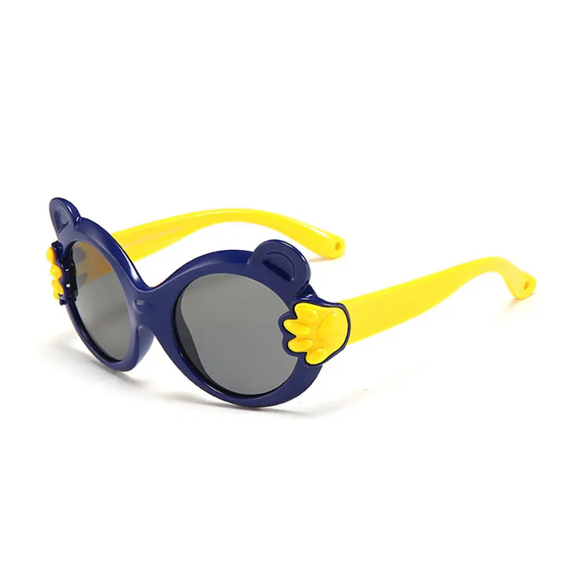 Кошачий глаз очки Детские поляризованные детские солнцезащитные очки Девочка Мальчик коробка маленький медведь очки гибкие очки UV400 Oculos - Цвет линз: C13