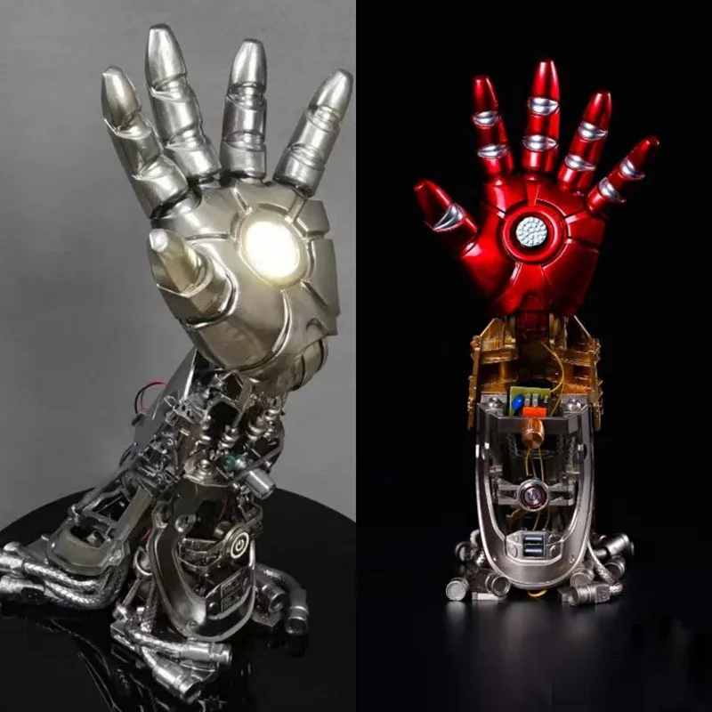 119 7 iron man mk3 lampara led de noche de iron man lampara de mesa brazo endoesqueleto de resina figuras de juguete y accion aliexpress