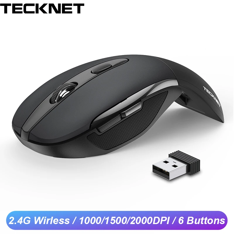 Tecknet 2 4G складная беспроводная компьютерная мышь 1000 1500 2000 DPI Arc Touch эргономичная