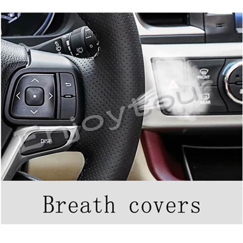 For Peugeot 206 HDi SW CC Black Real Genuine Leather Steering Wheel Cover