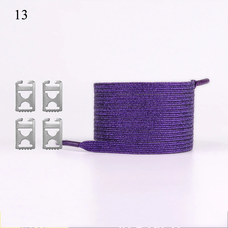 Creative Casual Elastic Magnetic Shoelaces Buckle Lazy Shoelaces Gold Silver Colorful Stretch Locking Lazy Shoelaces Strings