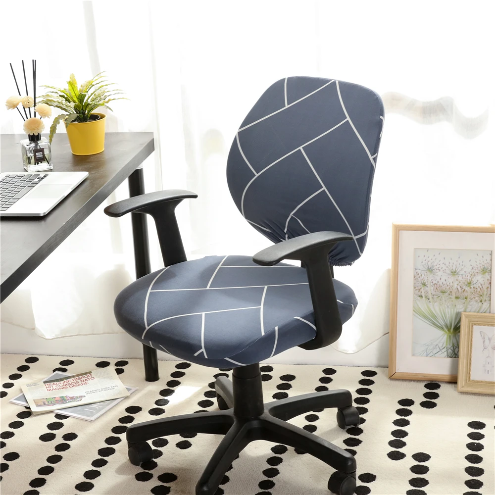 Printed Computer Chair Cover Spandex Office Chair Cover 2 Pieces Set For Chair Back And Base Chair Cover Aliexpress