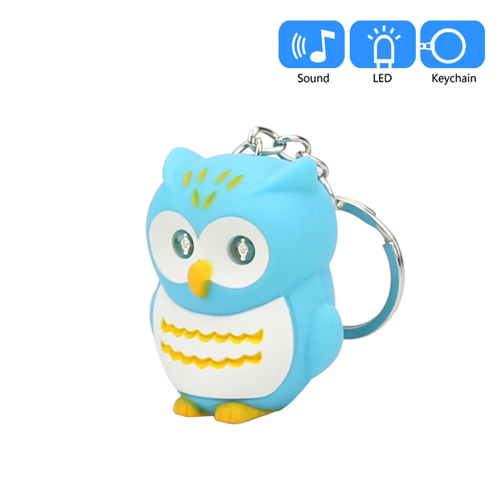 

Cute Cartoon Mini Owl Keychain With LED Light Sound Keyfob Kids Toy Gift F725