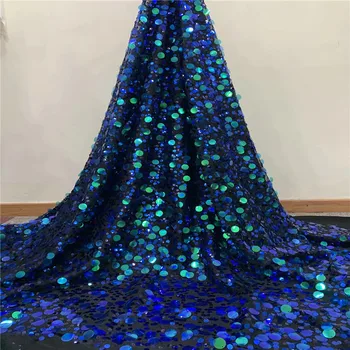 

Madison Latest Sequence Lace Fabric Nigerian Lace Fabrics High Quality Sequins Lace Fabric African Tulle Net Lace for Wedding