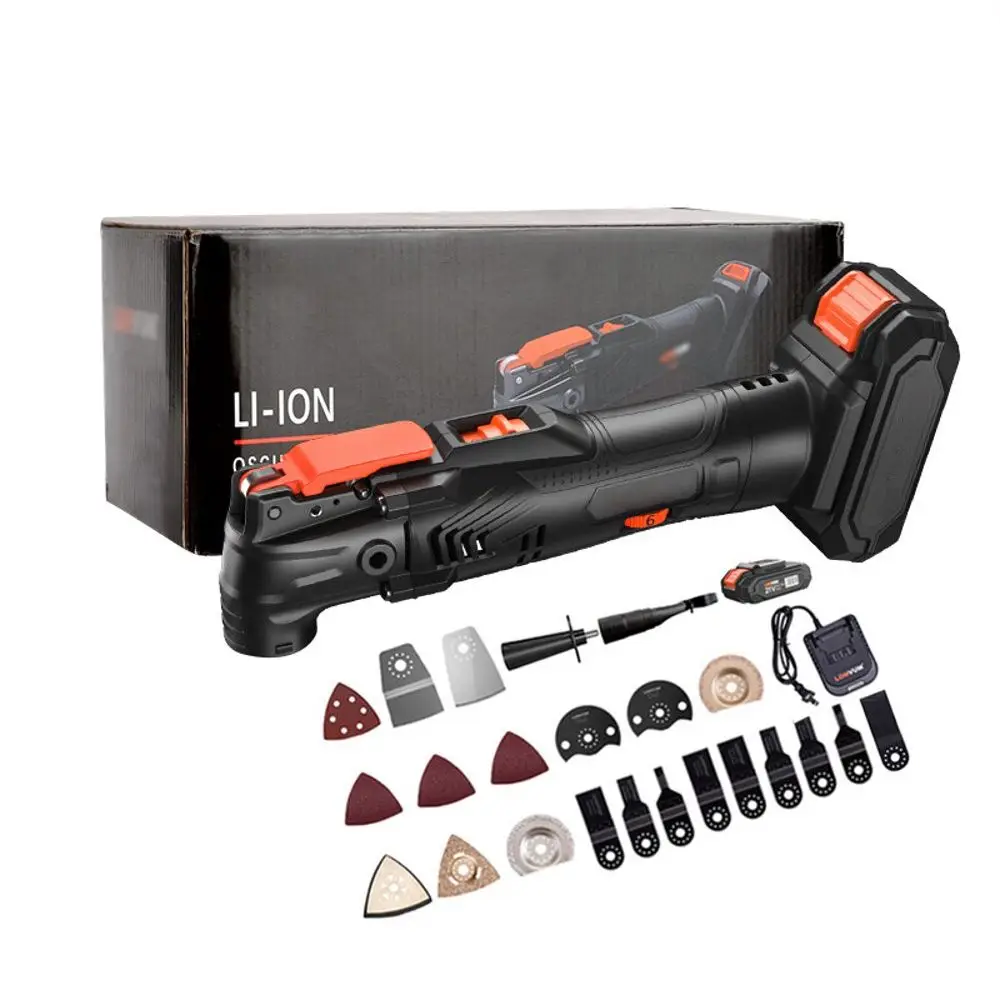 US $132.12 21V Multifunction Oscillating Renovator Liion Tool Electric Trimmer Saw with 2 Battery amp Accessorie Woodworking Power Tools Kit