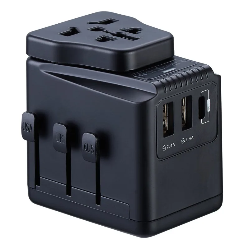 2500 Вт адаптер питания переменного тока с 3 usb-портами 3,6 A type-C PD/QC3.0 Быстрая зарядка все в одном универсальное зарядное устройство для путешествий