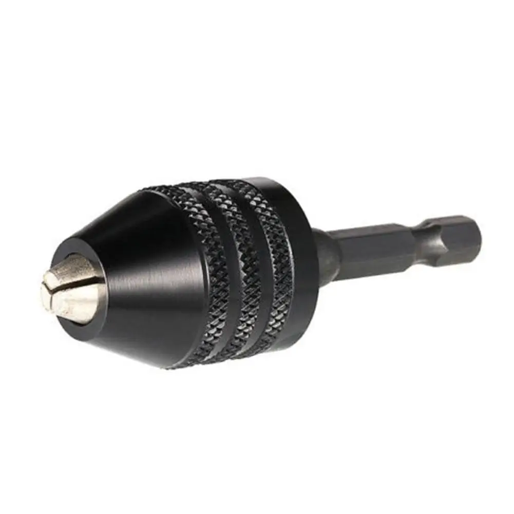 

1/4" Hex Shank Keyless Drill Chuck Quick Change Bit Driver Converter Adaptor