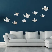 JM275 импортные товары птицы летают кристалл акриловые зеркальные наклейки настенные наклейки детская комната украшения водонепроницаемый самоклеющиеся