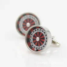 Счастливая рулетка забавная Лепка Запонки мужские, французские рубашки рукав запонка гвоздь карты Kurzrock, в настоящее время