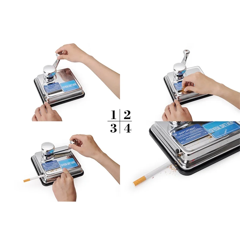 Push-pull portable metal manual cigarette machine filling materials with empty pipe tobacco filler