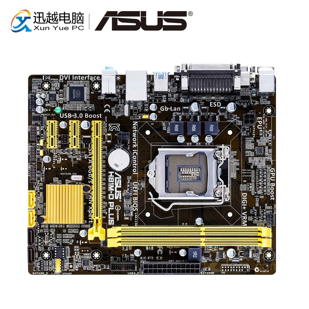 Asus H81M-D PLUS Desktop Motherboard H81 LGA 1150 For Core i7 i5 i3 DDR3 16G SATA3 USB3.0 VGA Micro-ATX Original Used Mainboard |
